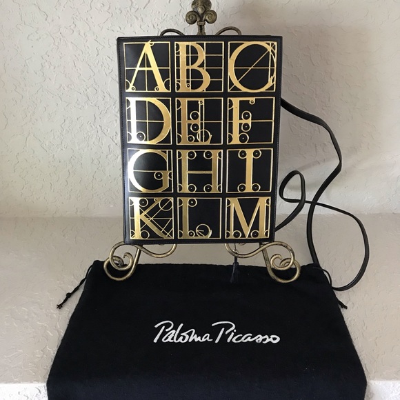Paloma Picasso Gold Storybook Alphabet Letters Bag - Picture 2 of 8